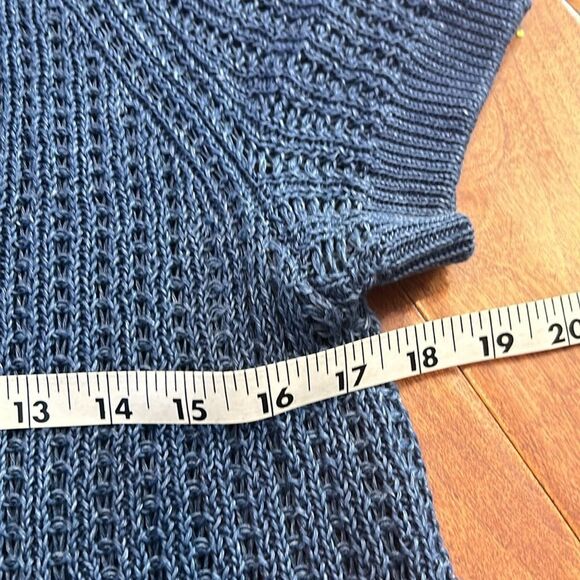 Lafayette 148 loose weave hemp cardigan, short sleeve sweater size medium - Picture 5 of 7